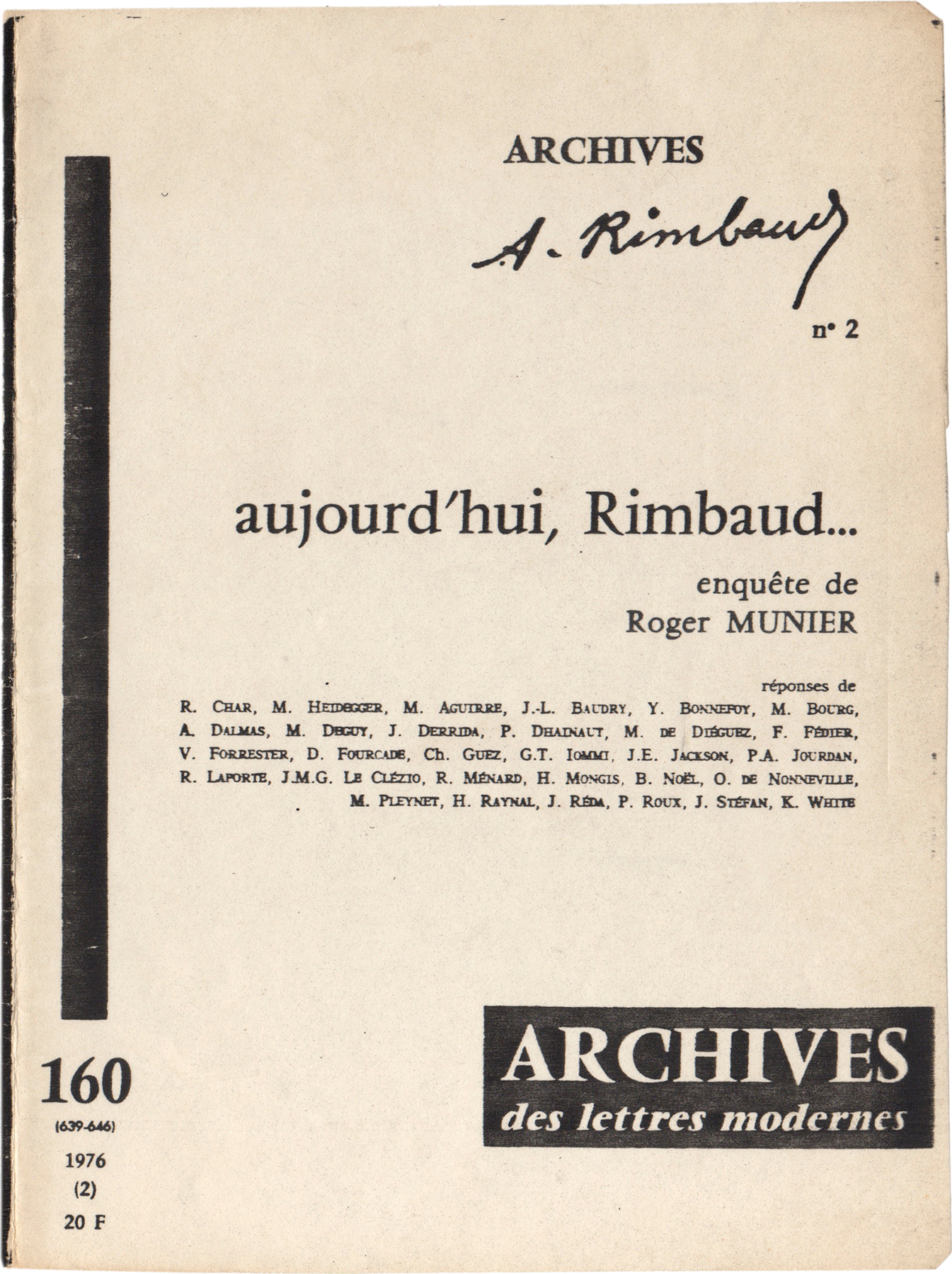 Aujourd’hui, Rimbaud...